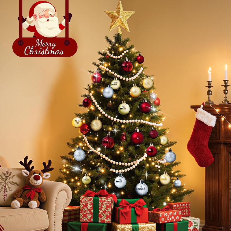 TranquilBliss 36 Pcs-2.36" Christmas Ball Ornaments, Shatterproof Hanging Balls, Tree Decorations for Xmas Tree, Wreath Decor, Holiday Party, Burgundy Red - Image 5